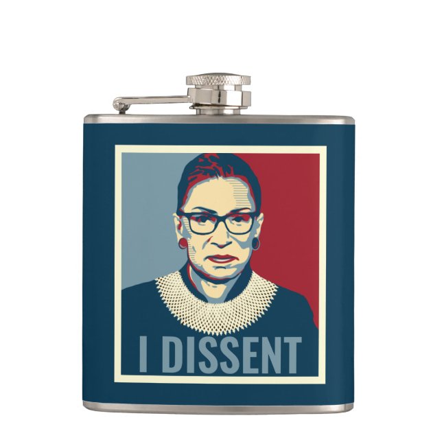 Ruth Bader Ginsburg I Dissent Pop-Art Flask (Front)