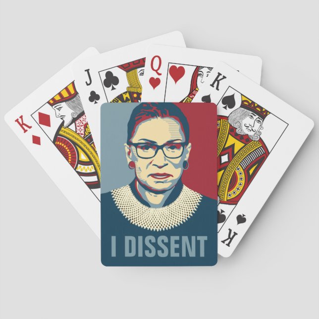 Ruth Bader Ginsburg I Dissent Pop-Art Poker Cards (Back)
