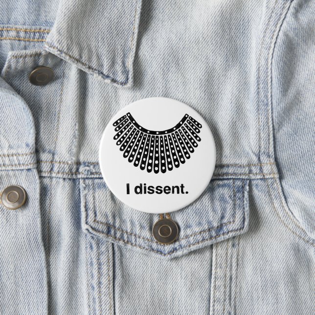 Ruth Bader Ginsburg I Dissent RBG Collar Button (In Situ)