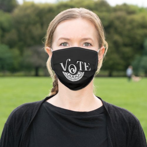 Ruth Bader Ginsburg Lace Collar Vote Adult Cloth Face Mask
