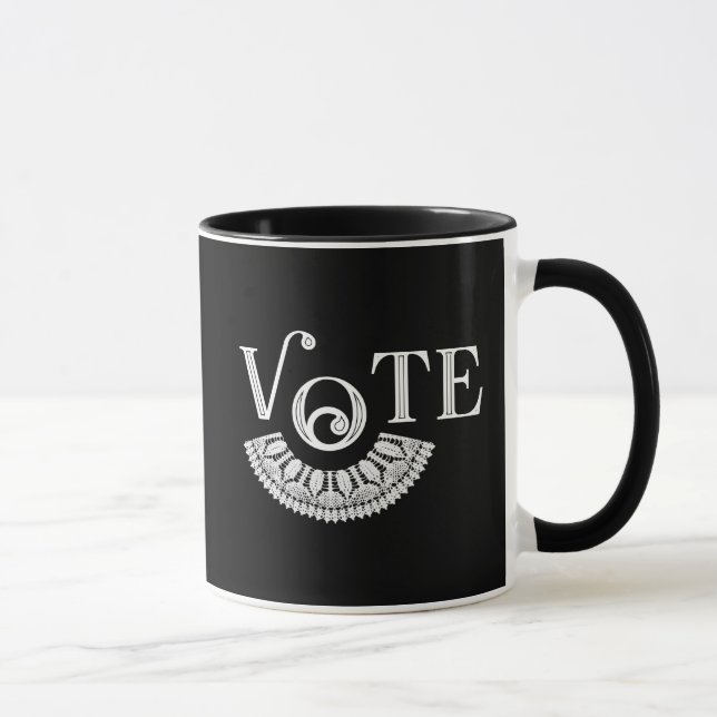 Ruth Bader Ginsburg Lace Collar Vote Mug (Right)