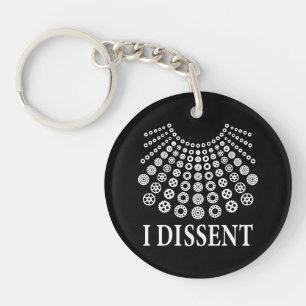 Ruth Bader Ginsburg, Law Student Gift, I dissent Keychain