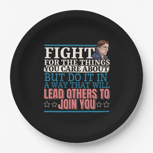 Ruth Bader Ginsburg Lead Others to Join You Paper Plates (Front)