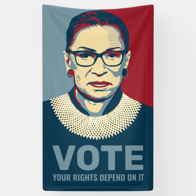 Ruth Bader Ginsburg Modern Pop-Art Vote Banner (Vertical)