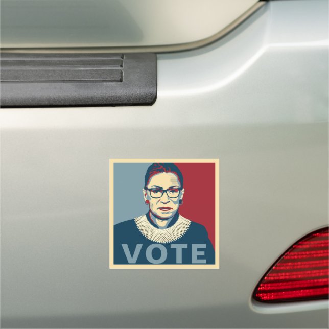 Ruth Bader Ginsburg Modern Pop-Art Vote Car Magnet (In Situ)