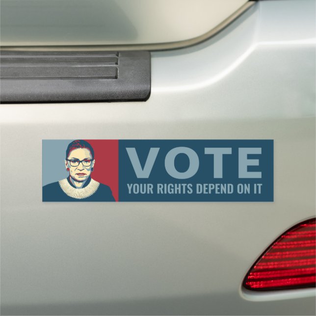 Ruth Bader Ginsburg Modern Pop-Art Vote Car Magnet (In Situ)