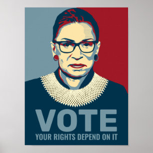 Ruth Bader Ginsburg Modern Pop-Art Vote Poster