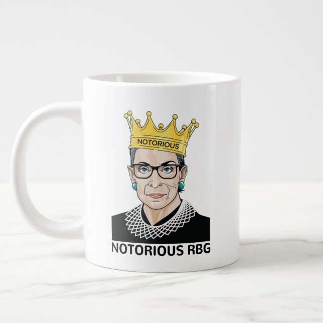 Ruth Bader Ginsburg Mug, Notorious RBG Giant Coffee Mug (Left)