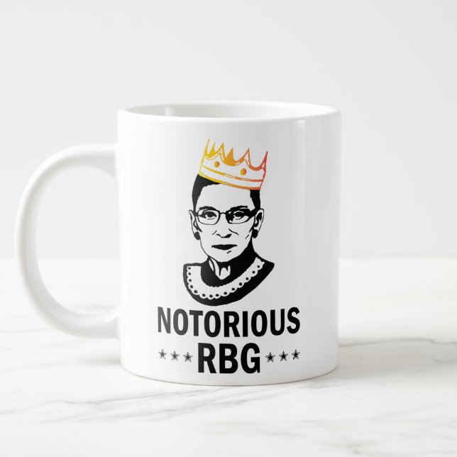Ruth Bader Ginsburg Mug, Notorious RBG Giant Coffee Mug (Left)