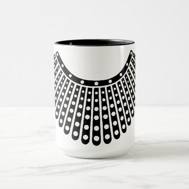 Ruth Bader Ginsburg Mug, RBG collar Mug (Center)