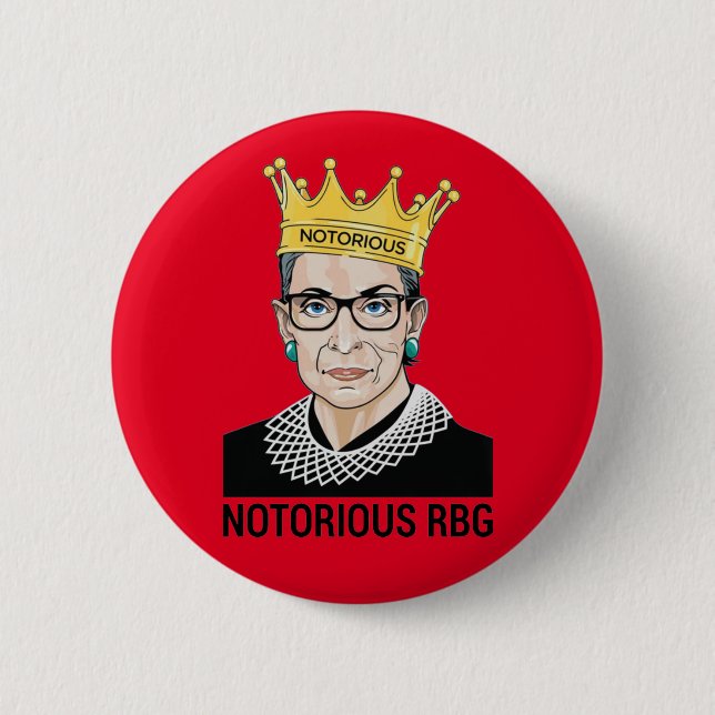Ruth Bader Ginsburg - Notorious RBG Button (Front)