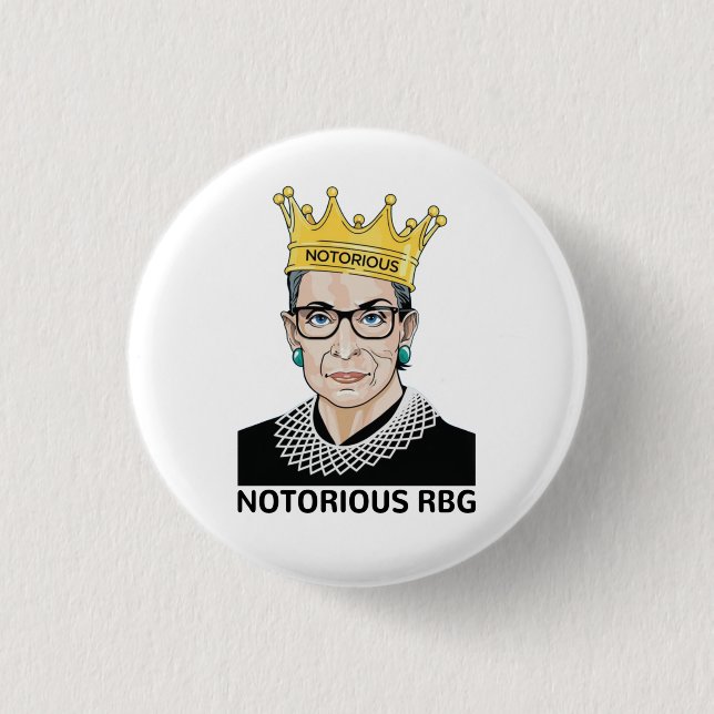 Ruth Bader Ginsburg - Notorious RBG Button (Front)