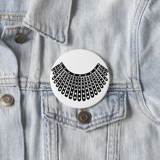 Ruth Bader Ginsburg Notorious RBG Collar Button (In Situ)