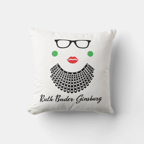 Ruth Bader Ginsburg Notorious RBG Dissent Collar Throw Pillow