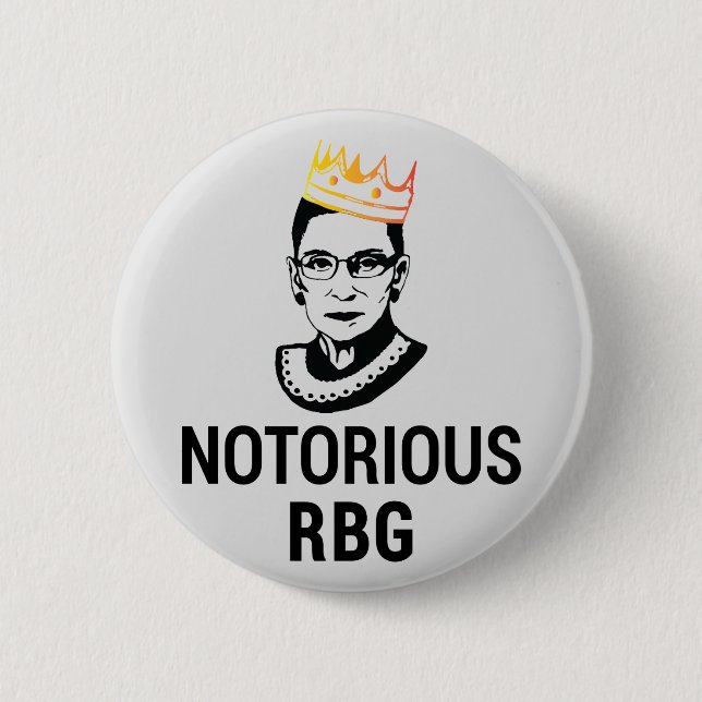 Ruth Bader Ginsburg, Notorious RBG Gold Crown Button (Front)