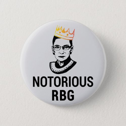 Ruth Bader Ginsburg Notorious RBG Gold Crown Button