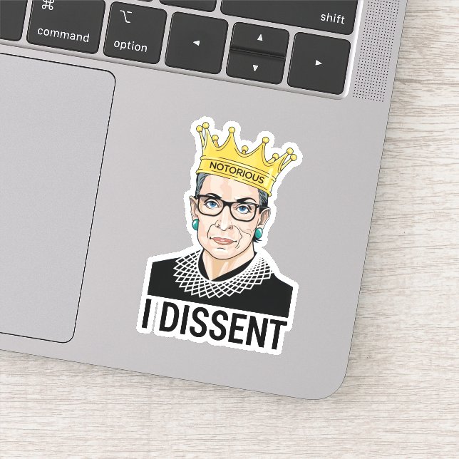 Ruth Bader Ginsburg, Notorious RBG, I dissent Sticker (Detail)