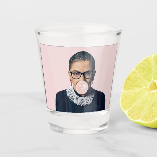 Ruth Bader Ginsburg Pink Gum Shot Glass