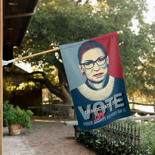 Ruth Bader Ginsburg Pro_Choice Vote 2024 Poster House Flag