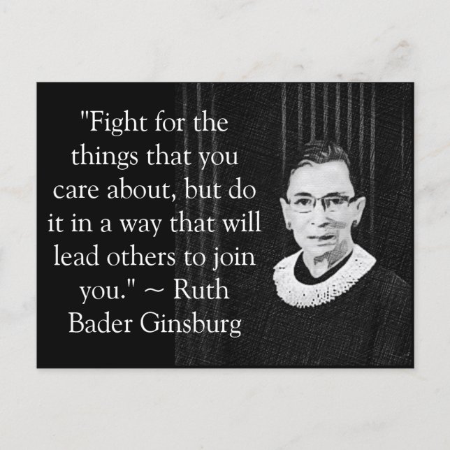 Ruth Bader Ginsburg Quote Fight for... Postcard (Front)