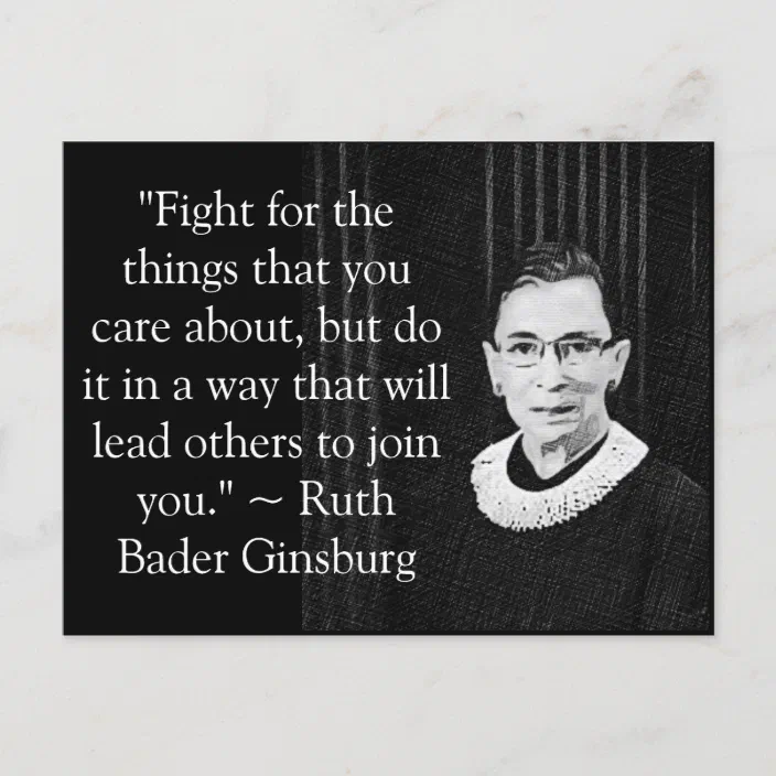 Quotes From Ruth Bader Ginsburg Personalized Ruth Bader Ginsburg Quote Fight For... Postcard | Zazzle.com