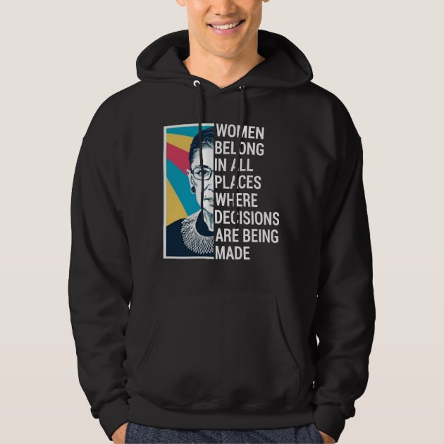 When There are Nine RBG Ruth Bader Ginsburg Feminist Quote Gift Unisex Pullover Hoodie