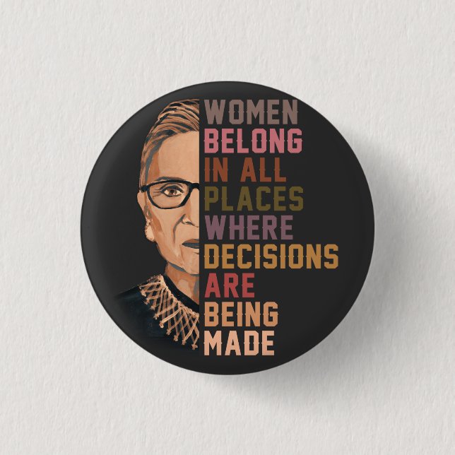 Ruth Bader Ginsburg RBG Button (Front)