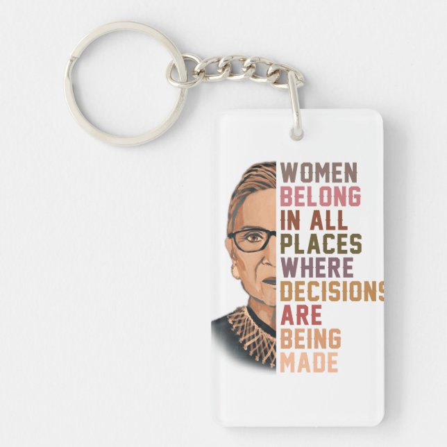 Ruth Bader Ginsburg RBG Keychain (Front)