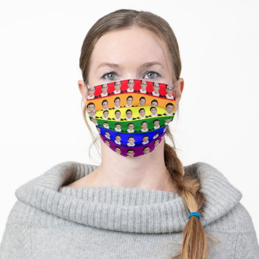 RUTH BADER GINSBURG RBG LGBTQ GAY PRIDE ADULT CLOTH FACE MASK (Worn)