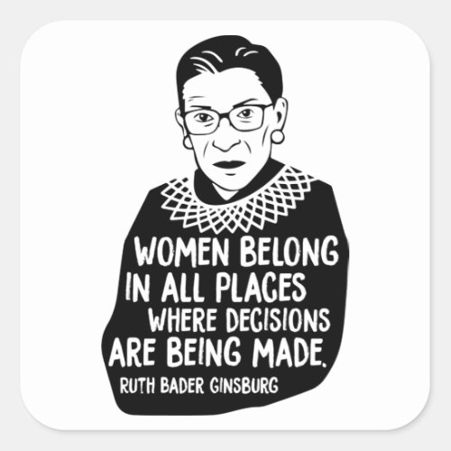 Ruth Bader Ginsburg RBG Square Sticker