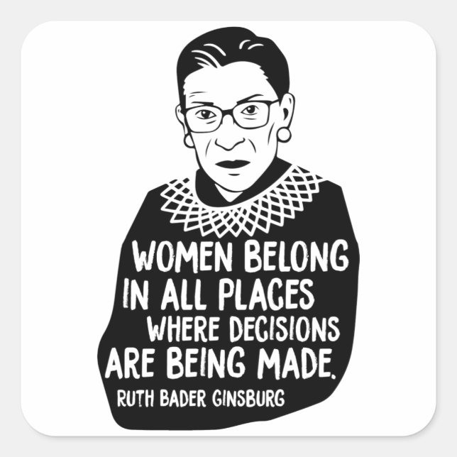 Ruth Bader Ginsburg RBG Square Sticker (Front)