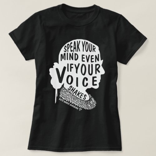 Ruth Bader Ginsburg RGB Lace Collar Speak Quote T_Shirt