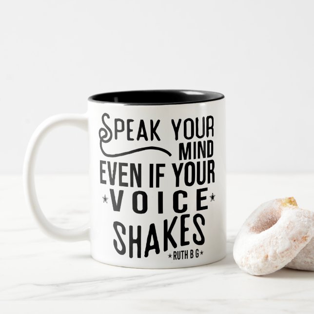 Ruth Bader Ginsburg, Ruth Feminist Political Icon Two-Tone Coffee Mug (With Donut)