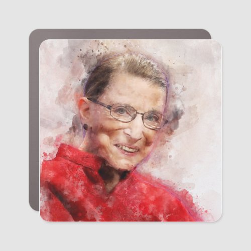 Ruth Bader Ginsburg Smiling Watercolor Portrait R Car Magnet