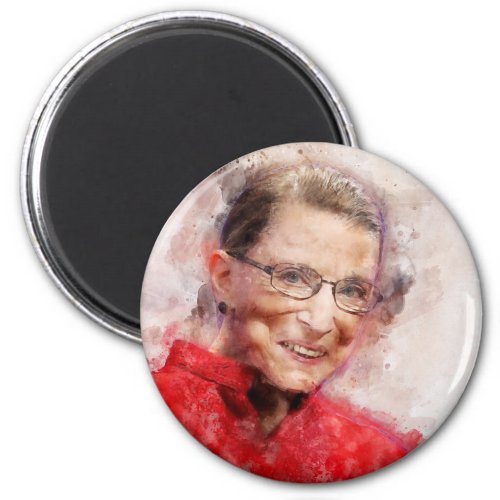 Ruth Bader Ginsburg Smiling Watercolor Portrait R Magnet