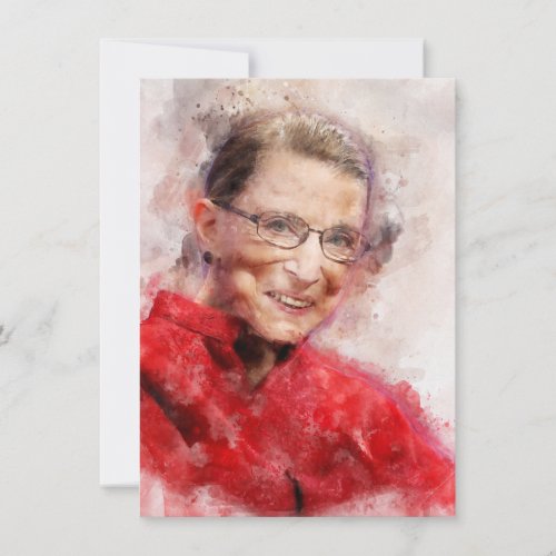 Ruth Bader Ginsburg Smiling Watercolor Portrait R Note Card