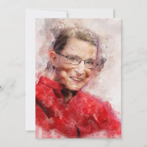 Ruth Bader Ginsburg Smiling Watercolor Portrait R Thank You Card
