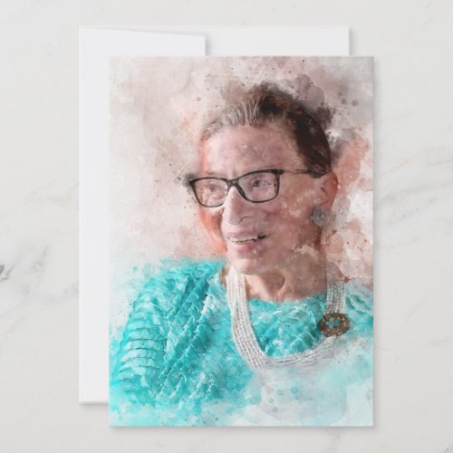 Ruth Bader Ginsburg Smiling Watercolor Portrait T Thank You Card