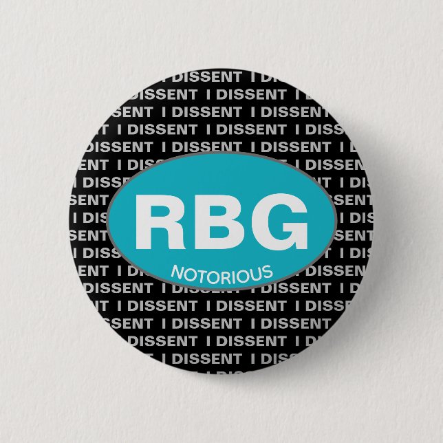 Ruth Bader Ginsburg Supreme Court Justice Feminist Button (Front)