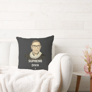 Ruth Bader Ginsburg Supreme Diva Tinted Throw Pillow