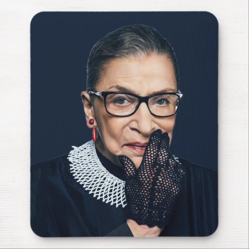 Ruth Bader Ginsburg with American flag Mouse Pad