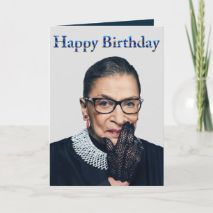 Ruth Bader Ginsburg with gloved hand Card