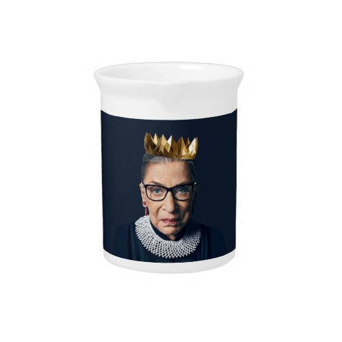 Ruth Bader Ginsburg with Gold Crown  Beverage Pitcher