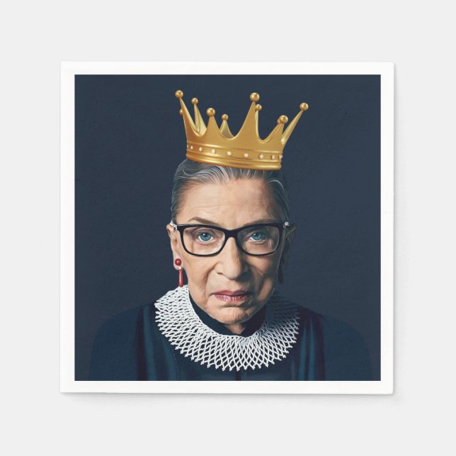 Ruth Bader Ginsburg with Gold Crown Napkins (Front)