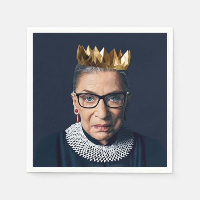 Ruth Bader Ginsburg with Gold Crown   Napkins (Front)
