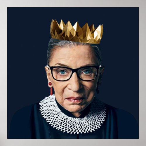 Ruth Bader Ginsburg with Gold Crown   Poster