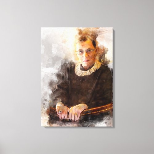 Ruth Bader Ginsburg with Judge Robe Portrait Canvas Print