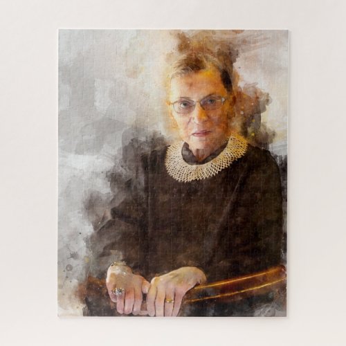 Ruth Bader Ginsburg with Judge Robe Portrait Jigsaw Puzzle