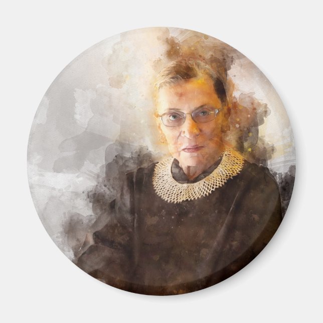 Ruth Bader Ginsburg with Judge Robe Portrait Magnet (Front)