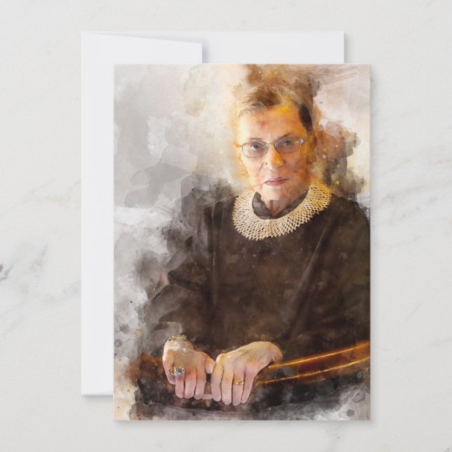 Ruth Bader Ginsburg with Judge Robe Portrait Note Card (Front)